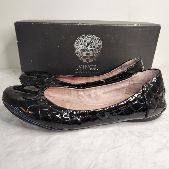 Croc Patent Leather Ballet Flats - Picture 3 of 14